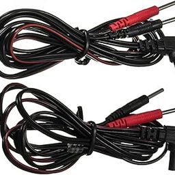 Premium Pair of 2 Black Lead Wires for TENS and EMS Units - Standard Female Plug (Set of 4 wire)-16