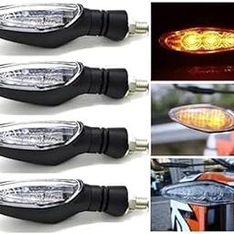 TWF D81 Universal Motorcycle Turn Signal Indicators, Set of 4, Amber/Red Lights| Indicator Light Blinker Yellow Light Compatible for KTM| Indicator Brake Lamps for Bike-12