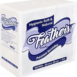Feather's Premium Tissue Paper Napkin 1Ply |100 pulls, Pack of 1, 30X30 cm | Naturally White | Cocktail Napkin, Super Strong & More Absorbent | Extra Soft | Best for Kitchen Use and Serving-16