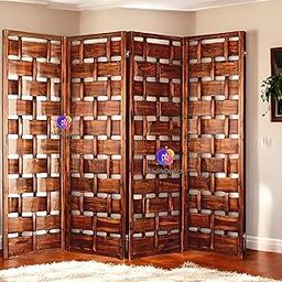 MiniMeDeskCo Wooden Room Partition and Folding Privacy Screens Wooden Room Divider Wooden Room Partition and Folding Privacy Screens Wooden Room Divider 6ft 4 Panel-image-97