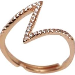 925 Silver Adjustable Flash Rose Gold Plated Ring-0