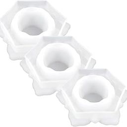 SNOOGG Pack of 2/3 Piece of Tea Light Lotus Mould Epoxy Resin Casting Moulds for Making and DY Decorative, Votive Candle Clear Glass Candle Holder for Candle,Dinners,Wedding,Bathroom-picture-0