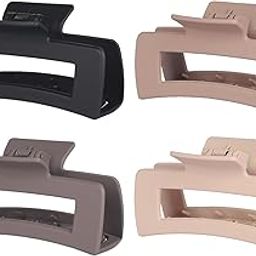 Xiaoqi Big Hair Claw Clips, Rectangular Strong Non-slip Matte 4pcs Claw Clip, Hair Accessories for Thick Thin & Long Hair - Natural-image-39