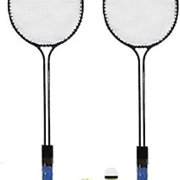 Badminton Racket Set, 24-Inch Double Rod, Oval Shape with Nylon Thread, Soft Grip Handle, 2 Shuttlecocks-42