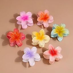 HAIR ACCESSORIES Flower Floral Hair Claw Clips For Women Girls Plumeria Clutchers For Thin Thick Hair Claw Clips, Beach Tropical Hair Accessories For Girls (Any Colors)-image-43