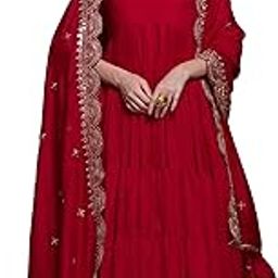Red Ruffle Sleeveless Gown Set-picture-48