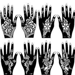 IVANA'S Heena Art Temporary Tatto Stencil for Hand, Body, Face for Girls & Women, Design No. 1000, Black, M-picture-16