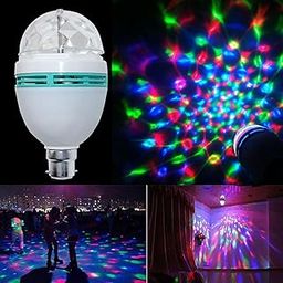 Stylo Shop B22D 360 Degree Crystal Magic Disco Led Light Rotating Bulb Light, 3 Watts-1