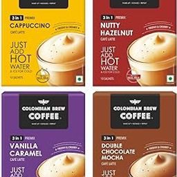 Colombian Brew 3 in 1 Assorted Instant Coffee Premix Café Latte, Cappuccino, Hazelnut, Vanilla Caramel, Double Choco Mocha, 10 Sachets Box Buy 3 Get 1 Free-image-12