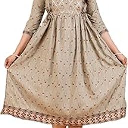 Women's Anarkali Comfortable Maternity Feeding Kurta Dress with Both Side Zippers | Pre and Post-Pregnancy & Nursing Mom Dress-image-95