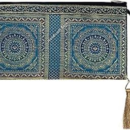 Stylish Latest Clutch Handbag For Women Brocade Silk Handbag Ethnic Phone & Makeup Kit Hand Carry Wallet Purse-image-0