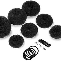 CHRONEX Pack of 19pcs, Mix Combo Pack Hair Donuts Juda Bun Maker, Rubber Band-image-92