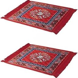Traditional Asana for Pooja- Soft Velvet Prayer Mat | Sitting | Meditation - Small Carpet Mat Rug for Floor (2, Rectangular)-image-85