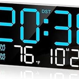 Xpandio 9" LED Digital Wall Clock with Date, Day, Temperature, Dual Alarms, Voice Control, Adjustable Brightness, USB Powered – Ideal for Bedroom, Office, Seniors, and Home Decor-image-15