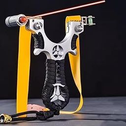 TOYNOVA™ Metal Slingshot with Laser Light Professional Heavy Duty Telescopic Sling Shot Stainless Steel for Adults Beginner Outdoor Target Practice Catapult Gullel-0
