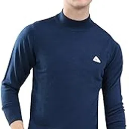 monte carlo Men Regular Fit Mock Neck Solid Pull On Closure Full Sleeve Pullover | Cozy Winter Sweater | Comfortable Knitwear | Casual Layering wear | Winter Pullover for Men's Blue 3XL (Pack of 1)-picture-10