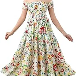 zwerlon | Dress for Women | Women's Midi Dress | Abstract Floral Print | Smocked Bodice & Ruffle Hem-picture-18