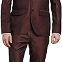 Men Terry Rayon Tailored Fit Brown Formal Suits (2 Piece)-picture-51