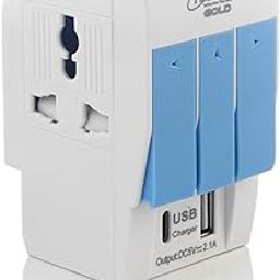 Hi-Plasst 3 Pin Multi Plug Socket - Universal Travel Adapter with 2USB Ports, Type-C, Individual Switches, Safety Shutters, LED Indicator (Type D) for Home, Office, Charge 3 AC + 2 USB devices at once-7