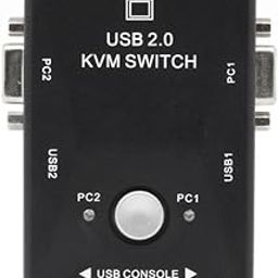 Etzin 2 Port USB 2.0 KVM Switch Box With 2 KVM Cables to Control up to 2 Computers for Computer Sharing Video Mouse Keyboard Monitor-(EPL-576H)-6
