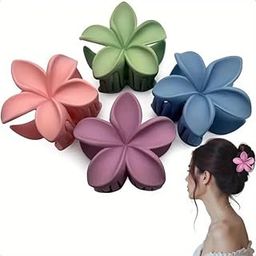 flower claw clips clutchers for hair claw clips hair clutcher for women for Women and Thick to Thin Hawaiian Beach Decorative Hair Clips Cute hair clutures for women stylish 4pc-38