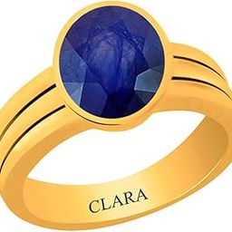 Certified Blue Sapphire Neelam 6.5 Carat or 7.25ratti Panchdhatu Gold Plating Astrological Ring for Men & Women-image-45