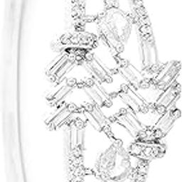 American Diamond Silver Bracelet for Women and Girls Stylish with Elegant Pear Shaped Crystal Stones | Trendy Girl's Fashion Jewelry | Perfect for Parties, Weddings, and Gifting-Set of 1-image-36