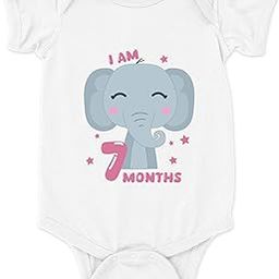 Cotton 7 Month Birthday Print Romper Newborn White Baby Romper for baby girl & baby boy-image-75