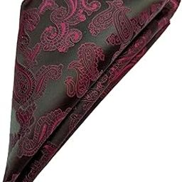France Men's Pocket Squares Paisley Design Satin Microfiber Fabric Coat Rumaal Free Size (Burgundy)-picture-12