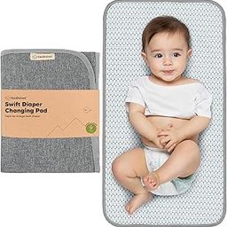 Portable Diaper Changing Pad - Waterproof Foldable Baby Changing Mat - Travel Diaper Change Mat - Lightweight & Compact Changing Pads for Baby - Baby Changer - Machine Washable (Classic Gray)-picture-7
