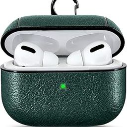 mStick Airpods Pro Leather Protective Cover Compatible with Airpod Pro Case Leather Airpods Pro Protective Case Cover with Keychain for Apple Airpods pro- Green-31