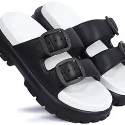 richmen Women Adjustable Open Toe Slide Sandals Flip Flops EVA Summer Slippers Non-Slip Buckle Clog Mules for Girls-picture-2