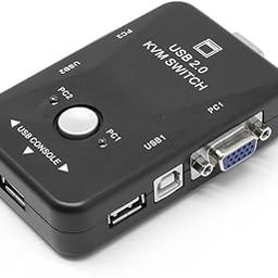 CARE CASE® 2 Port KVM Switch KVM Switch 2x1 USB KVM Metal Switch, Control up to 2 Computers for Computer Sharing Video Mouse Keyboard Monitor-30