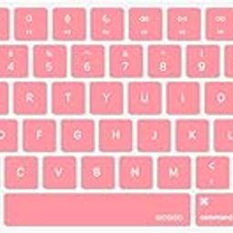 MOSISO Keyboard Cover Skin Compatible with MacBook Air 15 inch M3 A3114 M2 A2941/Air 13.6 A3113 A2681/Pro 14/16 M4 M3 M2 M1, Cherry Pink-20