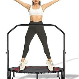 COOLBABY 330 lbs Mini Trampoline for Adults, Indoor Small Rebounder Exercise Trampoline for Workout Fitness for Quiet and Safely Cushioned Bounce, [40 Inch]-image-45