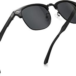Classic Half Frame Retro Sunglasses with Polarized Lens-image-4