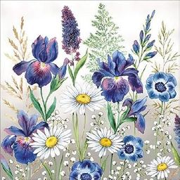 DCAD Decoupage Napkins Craft Supplies -Mixed Meadow Flowers(Pack of 20 Same Design)-image-51