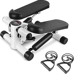 Twist Stepper Machine with Resistance Bands, LCD Monitor and Height Adjustable Stepper Exercise Equipment | Tone Your Buttocks, Legs, Thighs, Waist & More for Home Workouts-picture-0