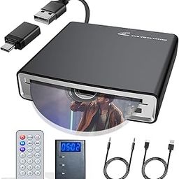 CD Player for Car with USB&Type-C Port/Decoder/AUX Port, CD Player Portable Compatible with Car/Laptop/Desktop/TV/Computer, Plug & Play - External CD/DVD Player for Car & Home-31