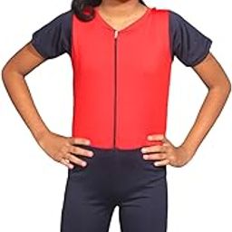 Regular Fit Spandex Printed Half Sleeves Swim Suit for Girls | Adjustable, Breathable, Quick Drying Swim Suit for Swimming, Yoga, Gym Waterpark-image-46