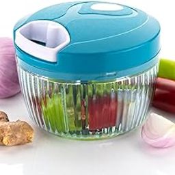 Quisitics Vegetables chopper for kitchen, Onion Cutter, Handheld Vegetable Cutter machine for Kitchen, chopper for kitchen use, Food Processor for Garlic, Chilly, Ginger and more (BLUE)-image-37