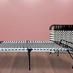 ARTEMIST Folding/Foldable Picnic Bed Cot Portable Single Size Metal Bed With Smart Durable Virgin Niwar And Space Saving Unique Design 3'X6' (Black Classic Cot)(Glossy)-image-97