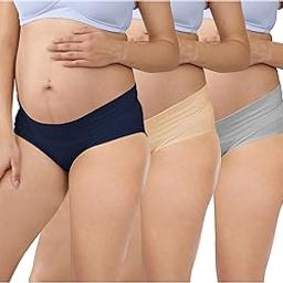 Women's High Waist 100% Cotton Elastane Stretchable Hipster Brief Underwear Full Coverage Maternity Pregnancy C-Section Recovery Hygiene After Delivery Panties (Colors May Vary)-image-93