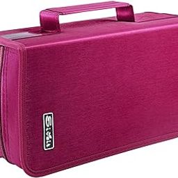 Siveit DVD Case Holder, CD/DVD Case Wallet Binder Holder 160 Capacity CD DVD Cases Organizer Portable CD Binder Wallet for Home Travel (Black binder, Rose)-image-87