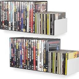SHIOK DECOR® Wall Mount Metal U Shape Shelf Book CD DVD Storage Display Bookcase White Set of 2-13