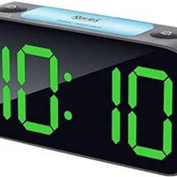 Ajanta Plastic 7 Inches Screen Digital Alarm Clock Table Clock|15 RGB Color Display|7 Color Night Light 4 Level Dimmer | 2 USB Ports| Super Loud Alarm for Heavy Sleepers (Run On USB Power Only),Black-12