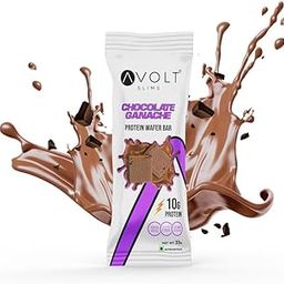 Avolt Slims Chocolate Ganache Wafer Bar with 10 g Protein - Low Sugar, Guilt-Free Indulgence for Healthy Snacking, Tasty and Crunchy Protein Bar (Pack of 6)-15