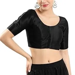 vamas Women's Silk Padded Self Design Half Sleeve Readymade Saree Blouse (X-766.N)-picture-17