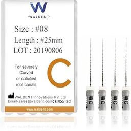 Waldent C File 25mm #8 | Endodontic Hand File | Stainless Steel | Pack of 4-image-98