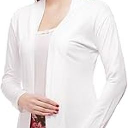 Women’s Lightweight White Cotton Shrug II 100% Breathable Cotton II Perfect for Layering-image-77